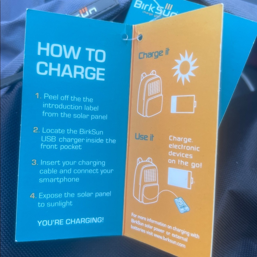 BirkSun Solar Panel Charging Grey/Black Backpack NWT - Picture 9 of 11